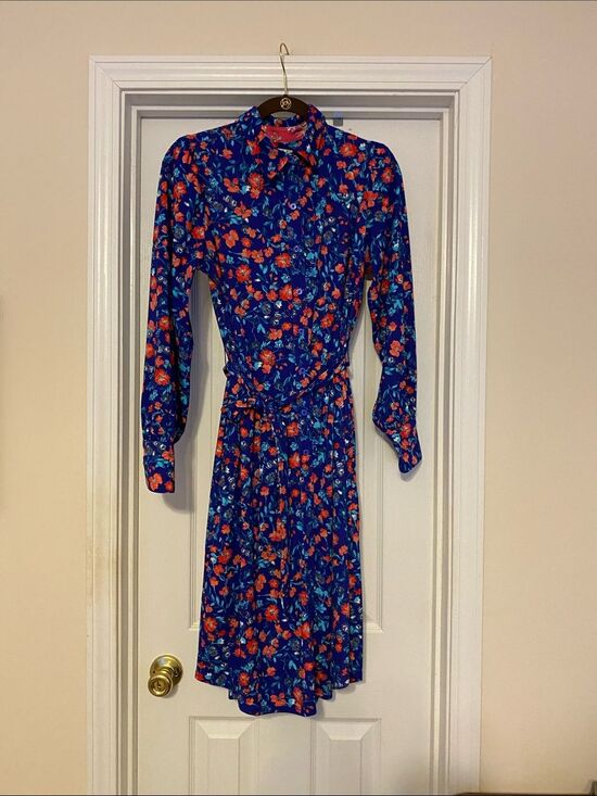 Unbranded Dresses & Skirts - TWRHLL by Christie Brinkley Long-Sleeve Floral Shirt Dress - blue with pink PM